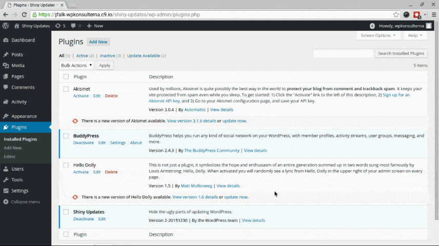 WordPress 4.6 Shiny Updates V2